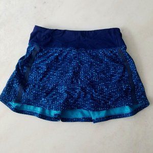 Lululemon Pace Rival Mid-Rise Blue Tennis & Running Skirt Size 2